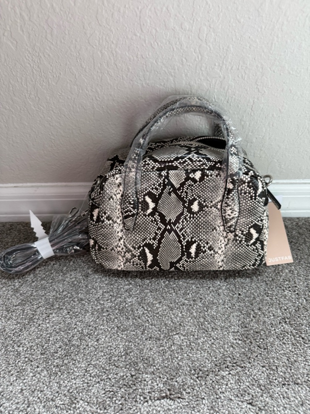 NWT JUSTFAB Snake-Print Mini Satchel